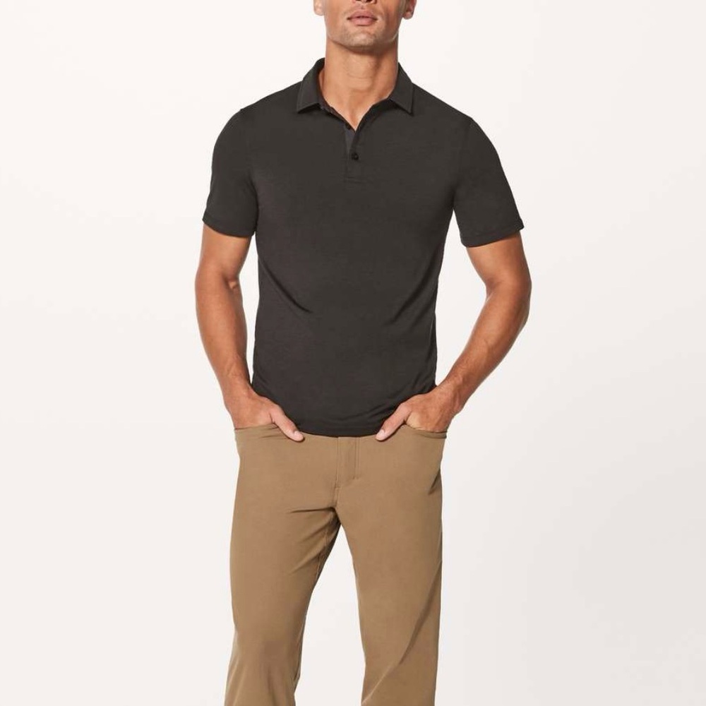 Lululemon Evolution Short Sleeve Polo Shirt in Black